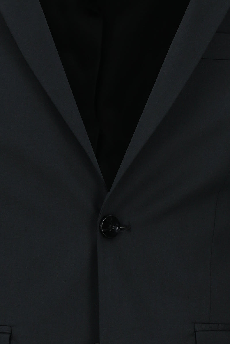 Siyah Super Slim Fit Ekstra Dar Kesim Lyocell Karışımlı Klasik Takım Elbise