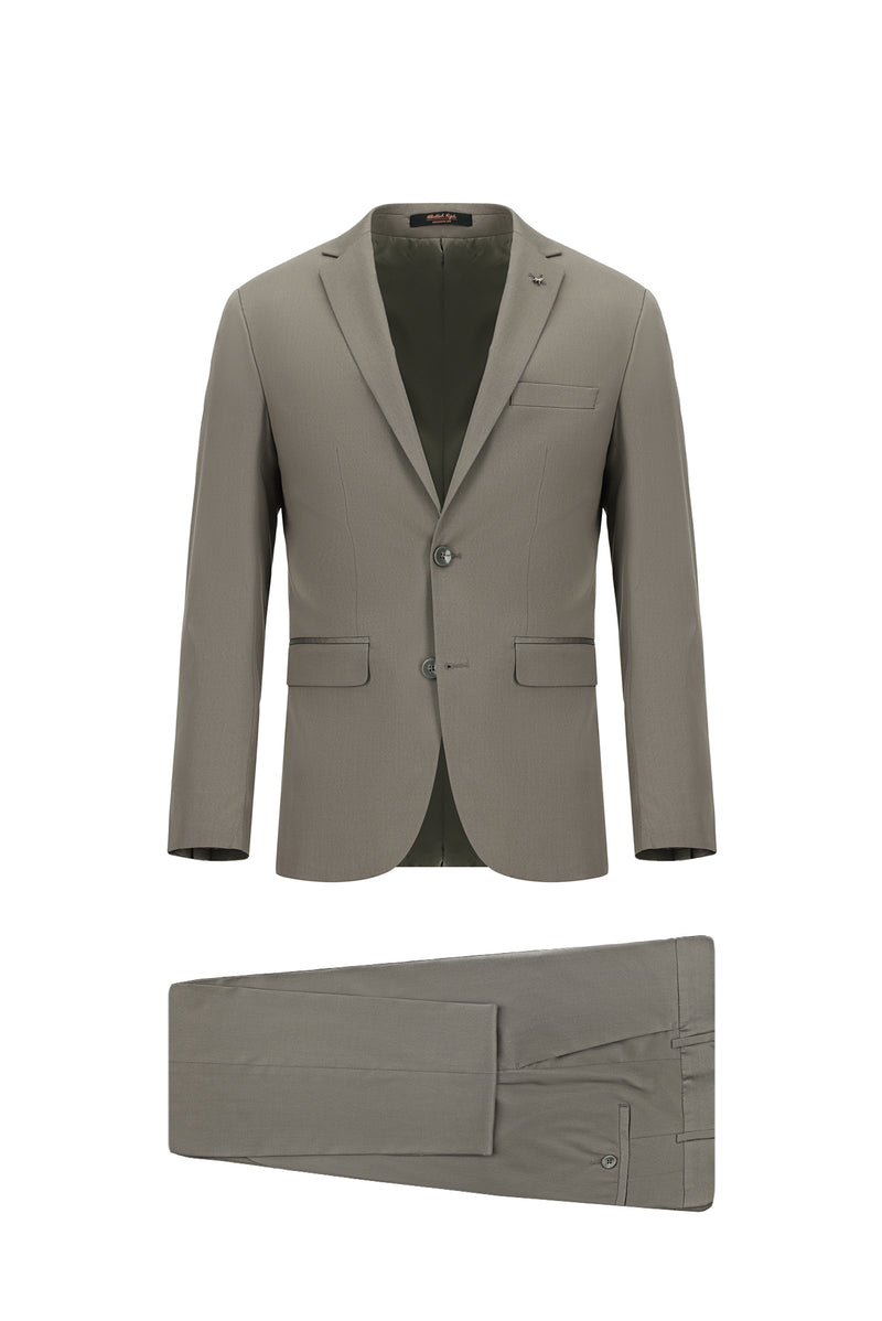 Koyu Vizon Super Slim Fit Ekstra Dar Kesim Lyocell Karışımlı Klasik Takım Elbise