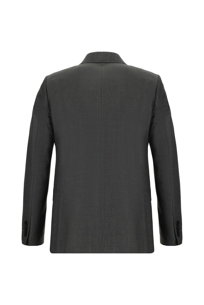 Açık Antrasit Slim Fit Dar Kesim Yünlü Klasik Takım Elbise