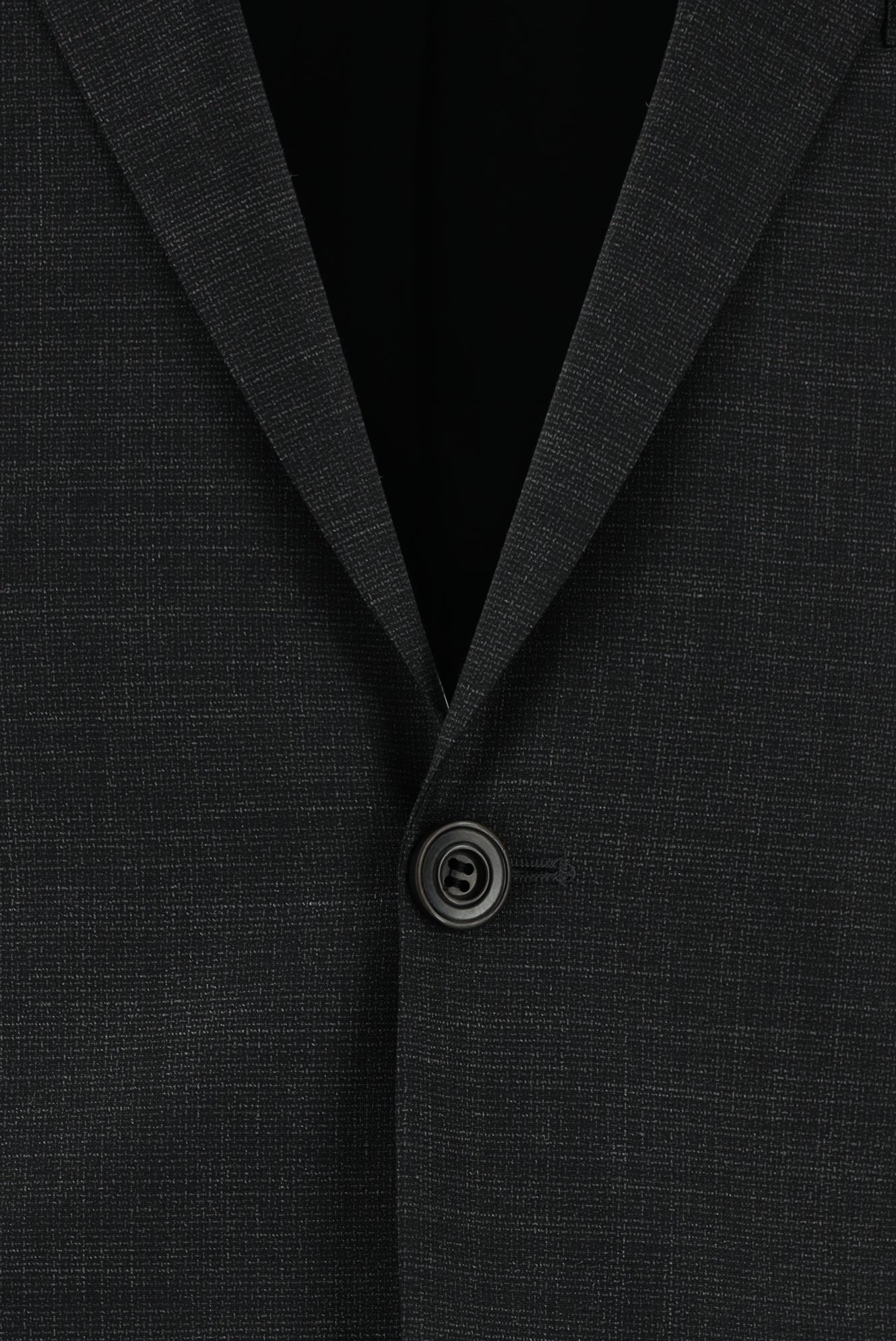 Koyu Antrasit Super Slim Fit Ekstra Dar Kesim Yünlü Desenli Takım Elbise