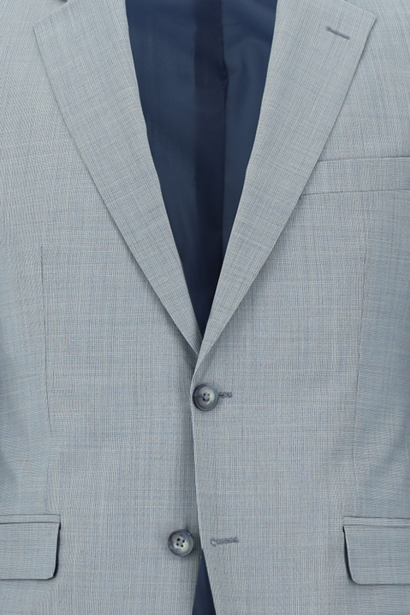 Açık Mavi Slim Fit Dar Kesim Yünlü Klasik Takım Elbise
