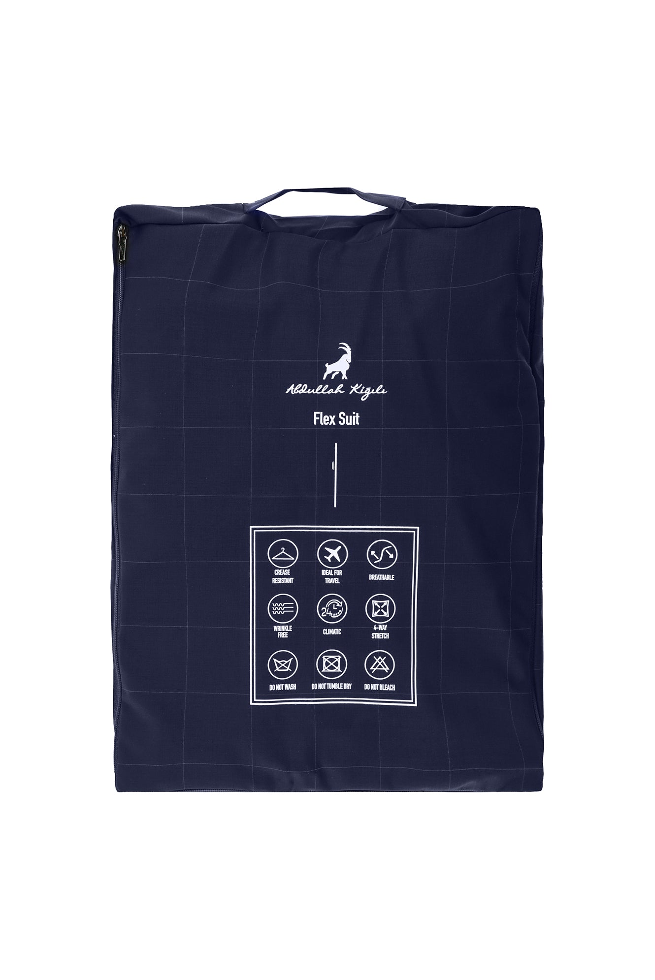 Koyu Lacivert Regular Fit Flex Suit Yünlü Kareli Klasik Takım Elbise