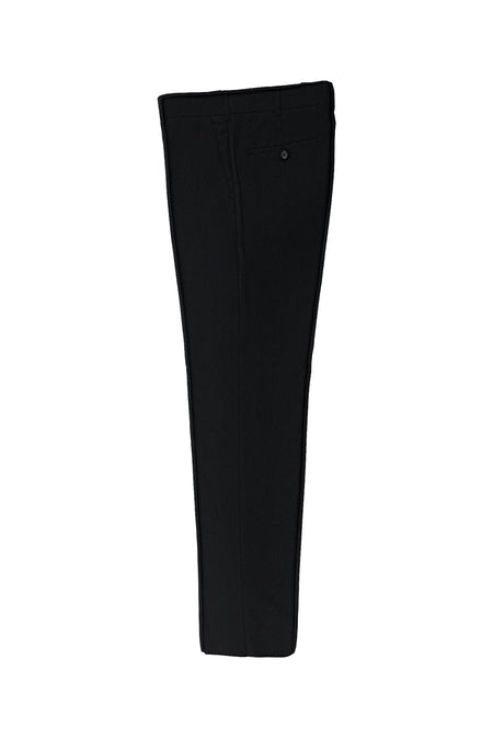Siyah Regular Fit Yünlü Kaşmirli Flanel Klasik Kumaş Pantolon