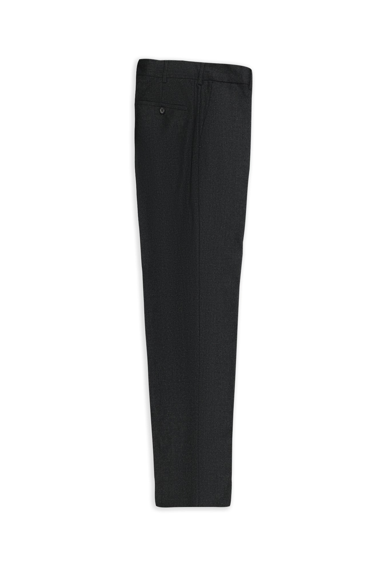 Orta Antrasit Relaxed Fit Rahat Kesim Yünlü Kaşmirli Flanel Klasik Kumaş Pantolon