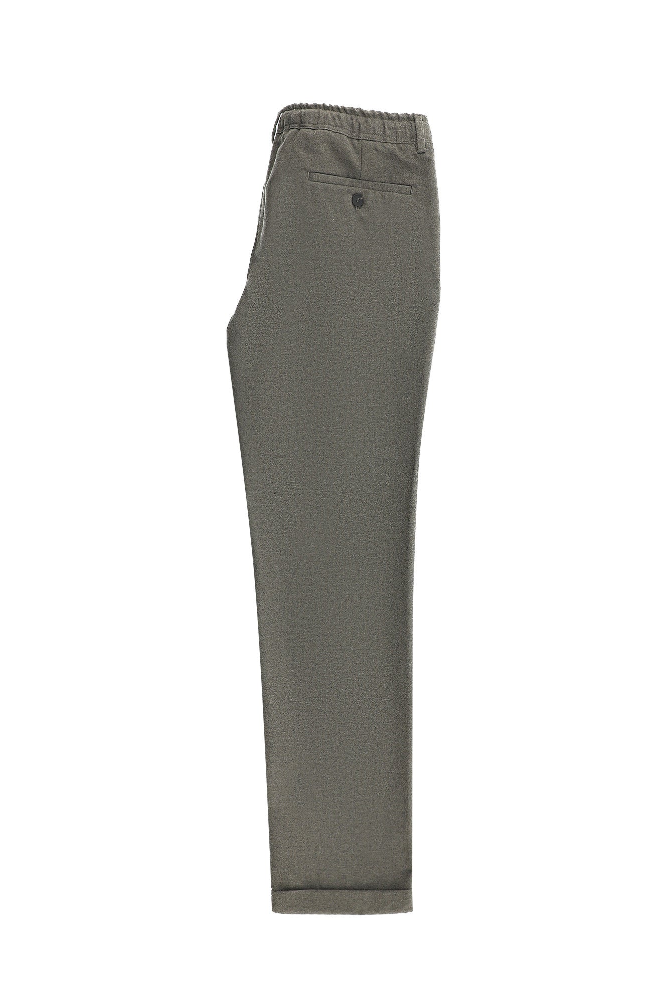 Orta Kahve Super Slim Fit Ekstra Dar Kesim Beli Lastikli İpli Yünlü Klasik Kumaş Pantolon