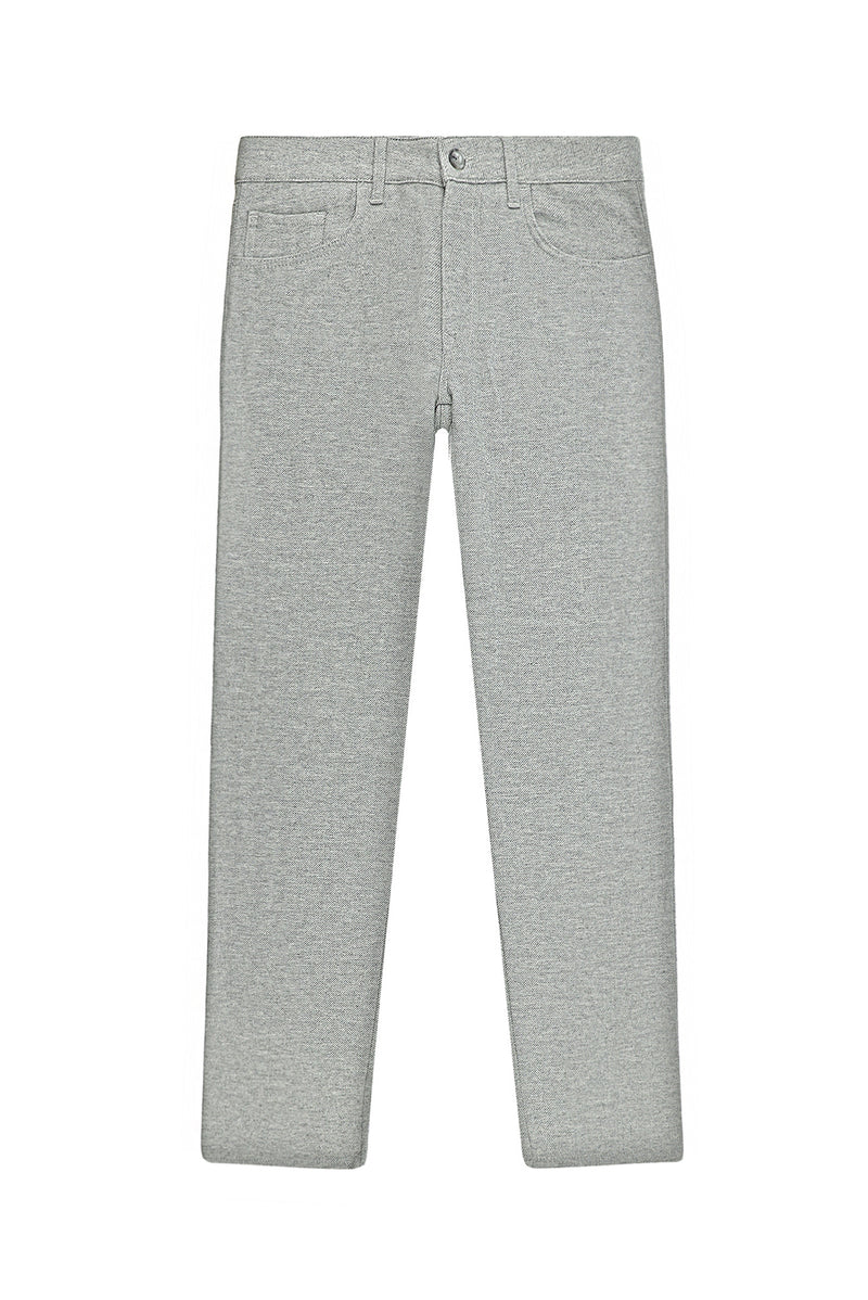 Açık Gri Slim Fit Dar Kesim Çizgili Yünlü Kumaş Pantolon