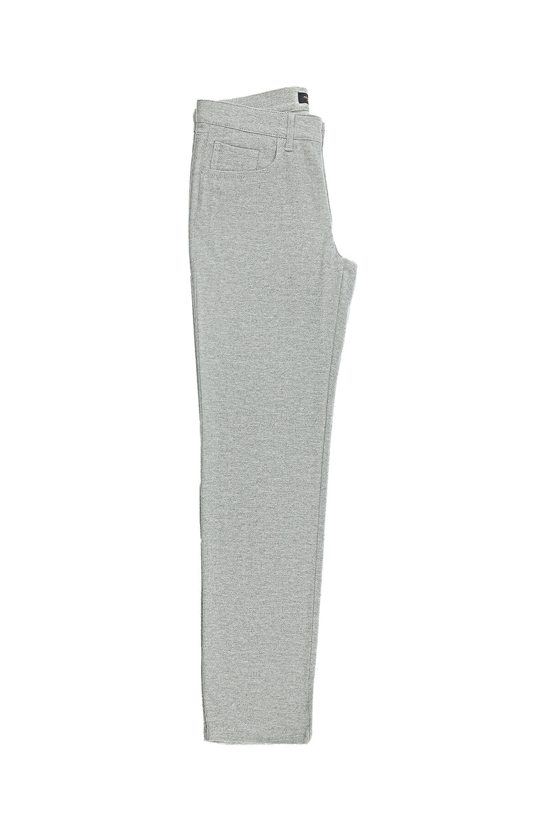Açık Gri Slim Fit Dar Kesim Çizgili Yünlü Kumaş Pantolon