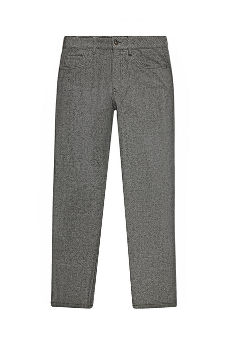 Koyu Kahve Slim Fit Dar Kesim Çizgili Yünlü Kumaş Pantolon