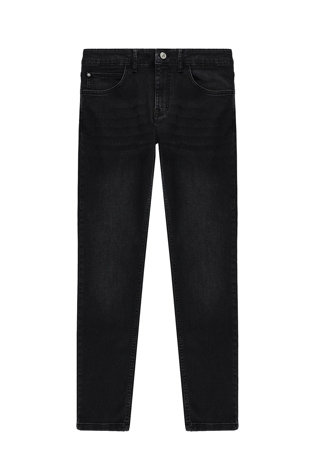 Siyah Slim Fit Dar Kesim Likralı Denim Pantolon