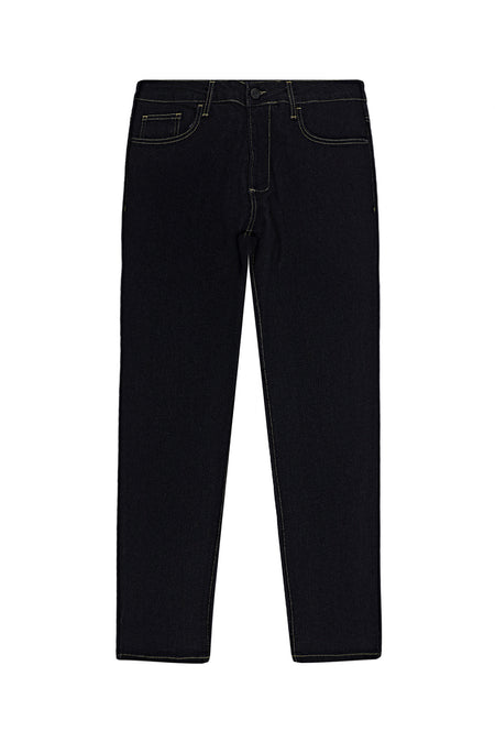Koyu İndigo Regular Fit Denim Pamuklu Pantolon