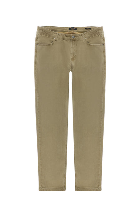 Açık Vizon Regular Fit Likralı Denim Pantolon