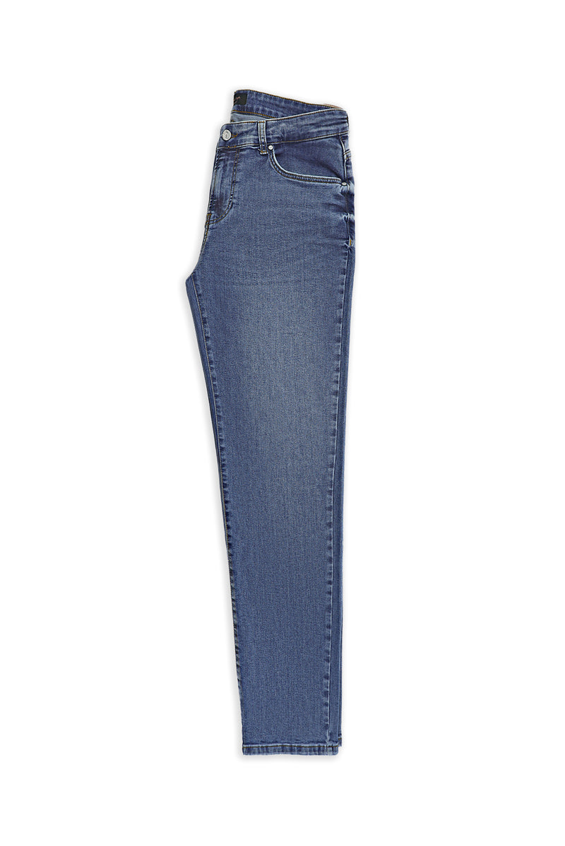 Koyu Mavi  Regular Fit Likralı Denim Pantolon