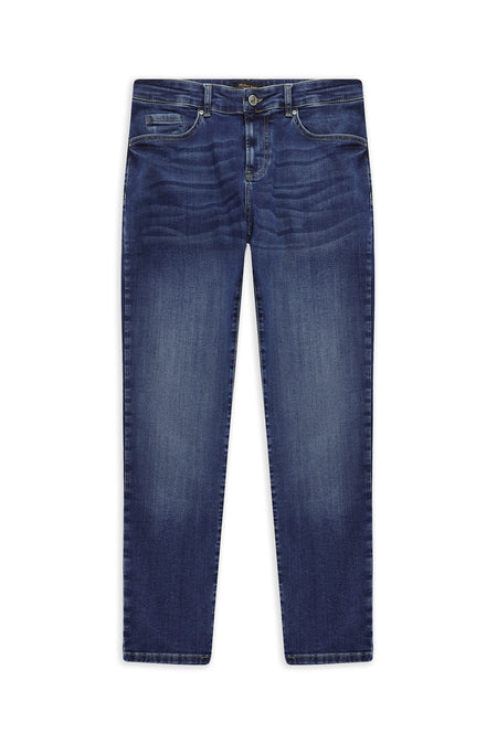 İndigo Regular Fit Likralı Denim Pantolon
