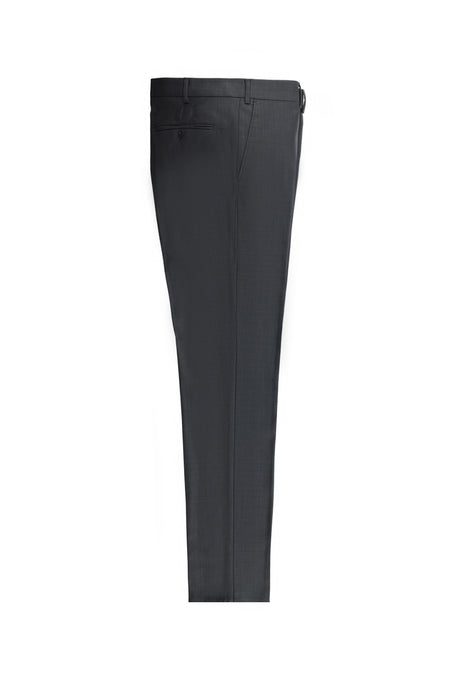 Koyu Antrasit Super Slim Fit Ekstra Dar Kesim Yün Klasik Kumaş Pantolon