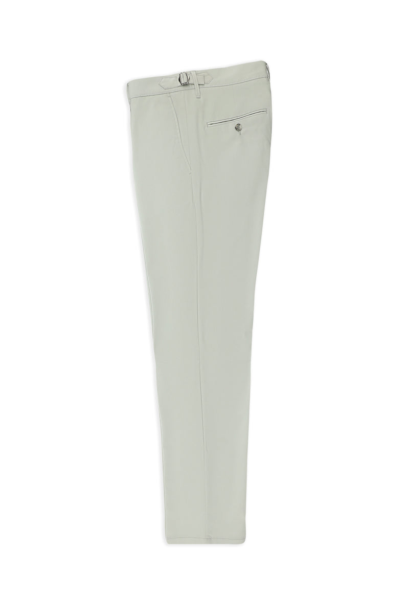 Açık Gri Slim Fit Dar Kesim Likralı Tokalı Klasik Kumaş Pantolon