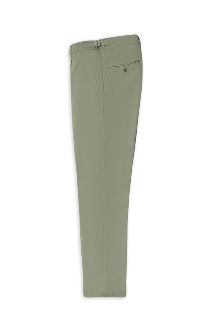 Küf Yeşili Slim Fit Dar Kesim Likralı Tokalı Klasik Kumaş Pantolon