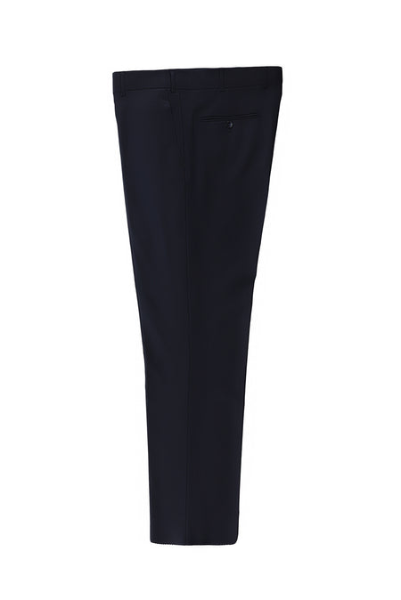 Koyu Lacivert Slim Fit Dar Kesim Yünlü Klasik Kumaş Pantolon