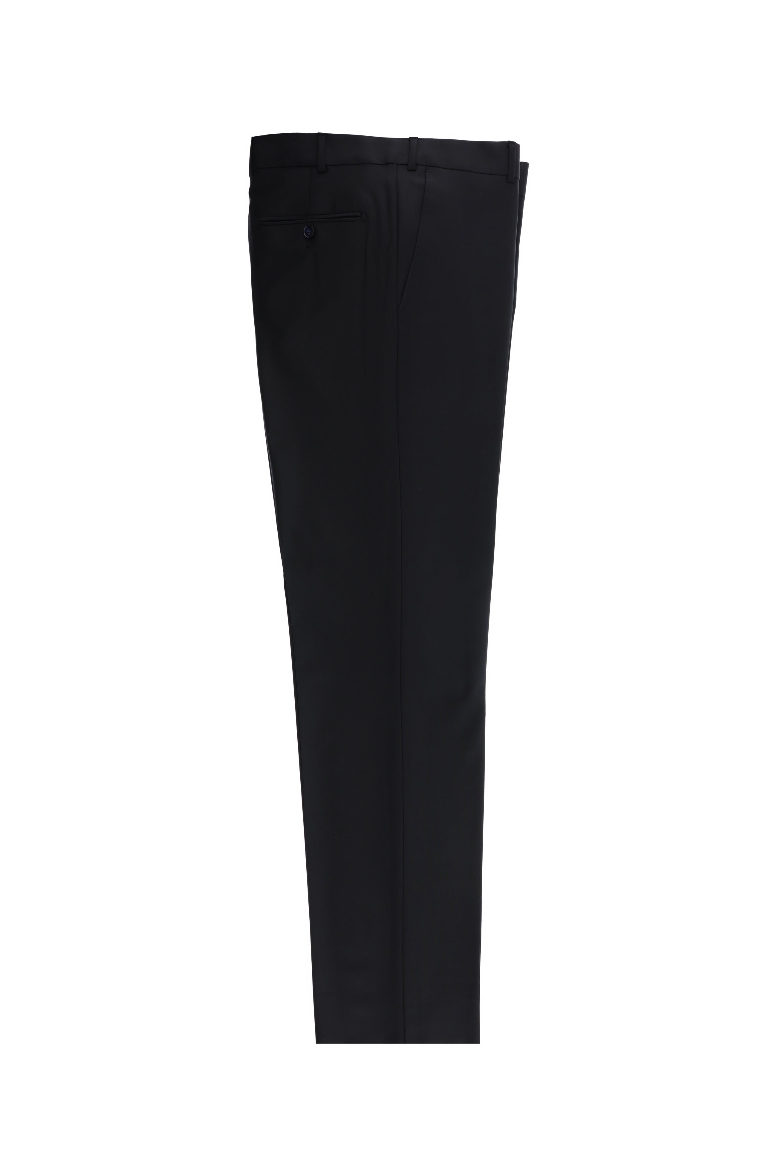 Siyah Lacivert Slim Fit Dar Kesim Yünlü Klasik Kumaş Pantolon