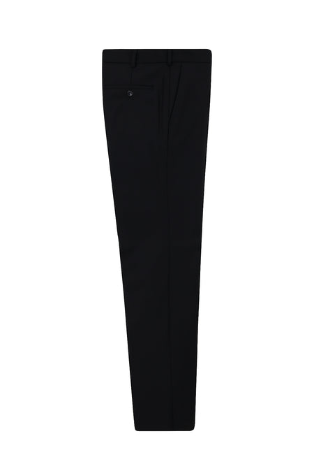 Siyah Lacivert Slim Fit Dar Kesim Yünlü Klasik Kumaş Pantolon