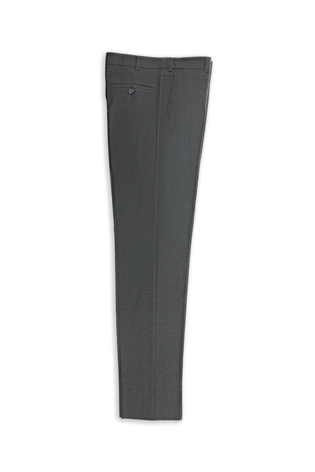 Orta Füme Slim Fit Dar Kesim Yünlü Klasik Kumaş Pantolon