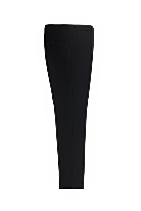 Siyah Super Slim Fit Ekstra Dar Kesim Yünlü Klasik Kumaş Pantolon