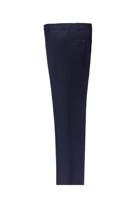 Koyu Lacivert Slim Fit Dar Kesim Yünlü Klasik Kumaş Pantolon