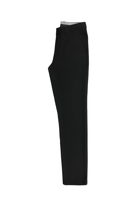 Koyu Antrasit Slim Fit Dar Kesim Desenli Likralı Klasik Kumaş Pantolon