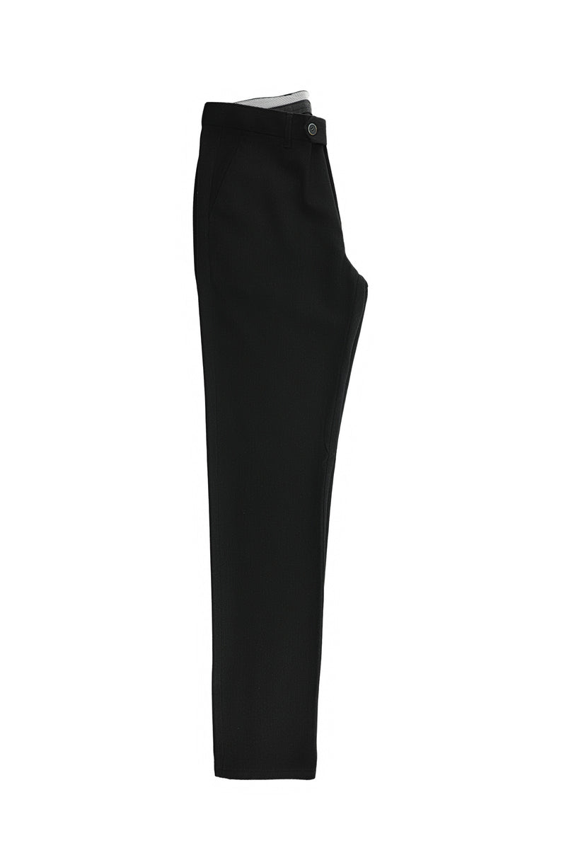 Koyu Antrasit Slim Fit Dar Kesim Desenli Likralı Klasik Kumaş Pantolon