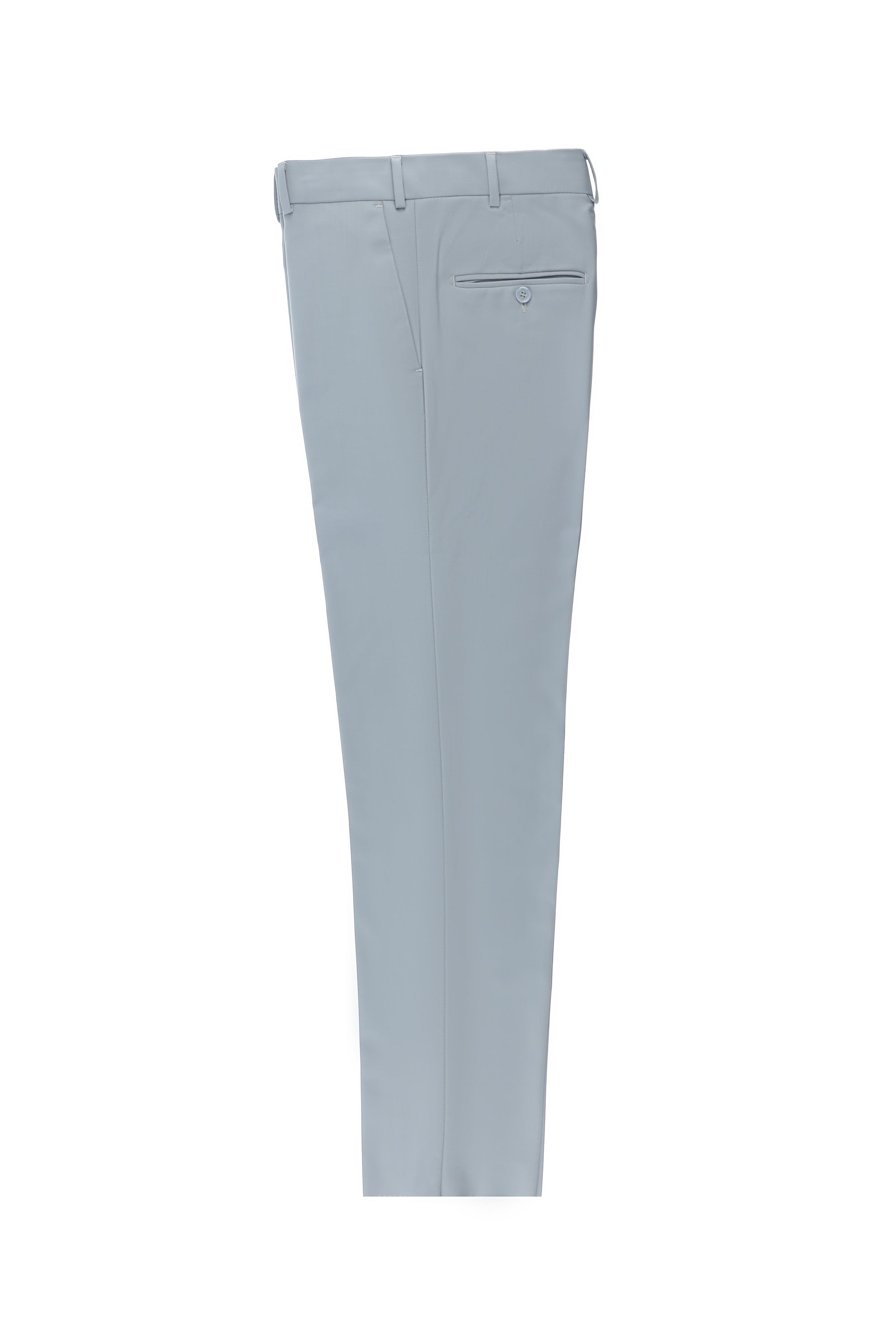 Açık Gri Slim Fit Dar Kesim Yünlü Klasik Kumaş Pantolon