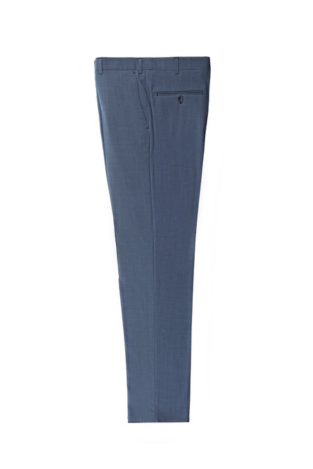 Açık Lacivert Regular Fit Yünlü Klasik Kumaş Pantolon