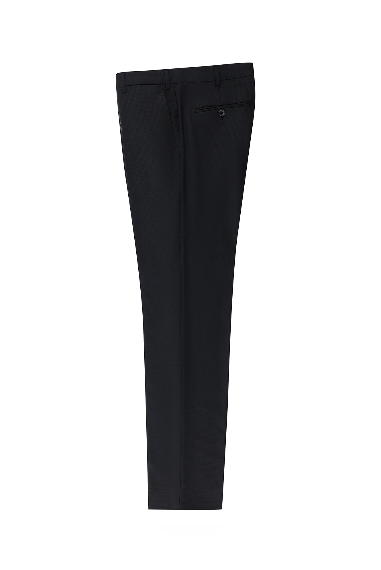 Koyu Lacivert Slim Fit Dar Kesim Yünlü Klasik Kumaş Pantolon