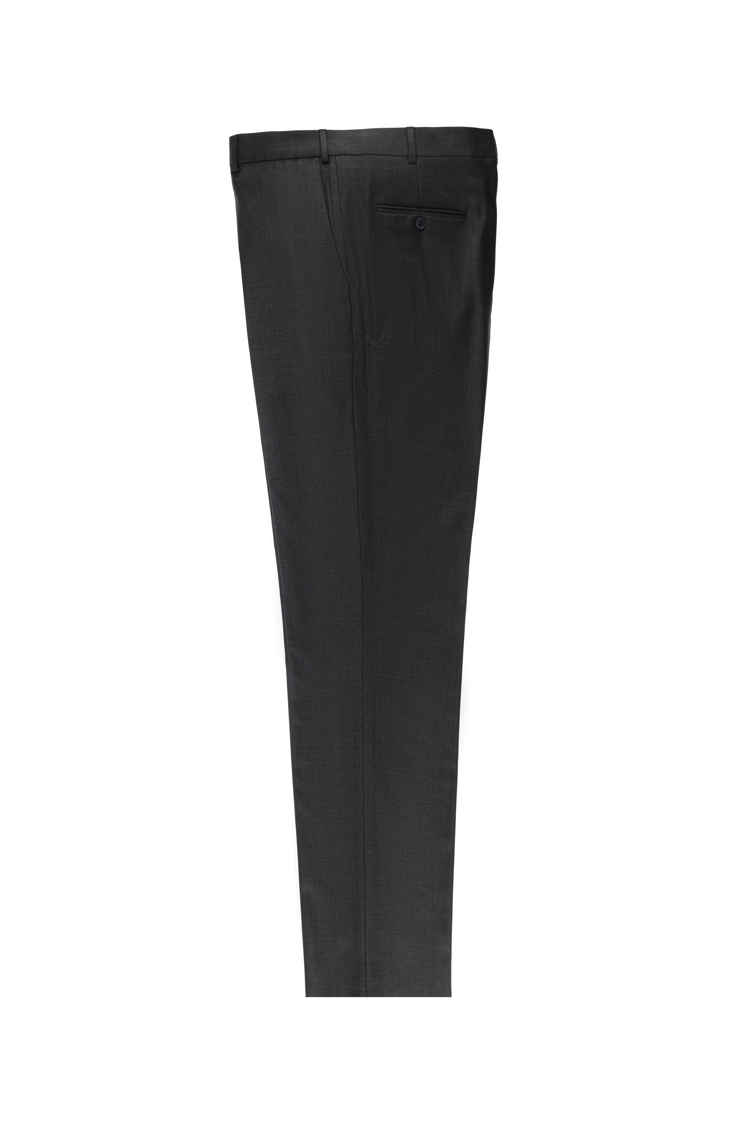 Orta Antrasit Slim Fit Dar Kesim Yünlü Klasik Kumaş Pantolon