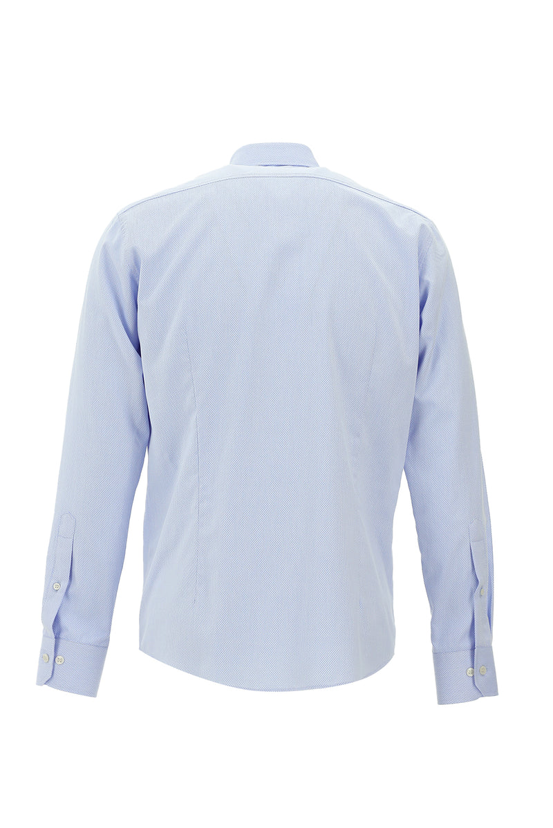 Açık Mavi Uzun Kol Slim Fit Dar Kesim Pamuk Gömlek
