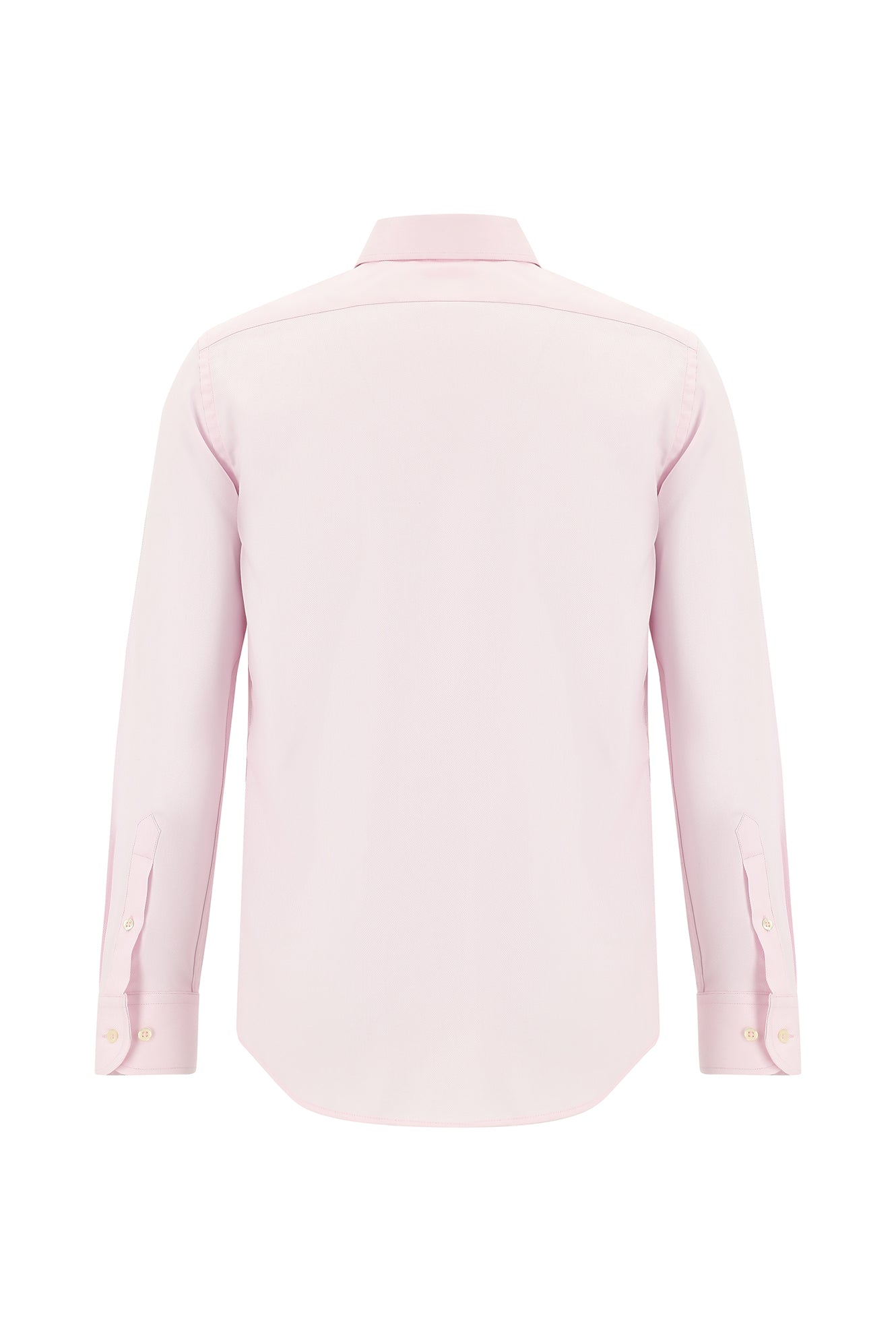 Toz Pembe Uzun Kol Slim Fit Dar Kesim Desenli Pamuk Gömlek