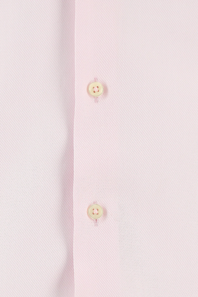Toz Pembe Uzun Kol Slim Fit Dar Kesim Desenli Pamuk Gömlek