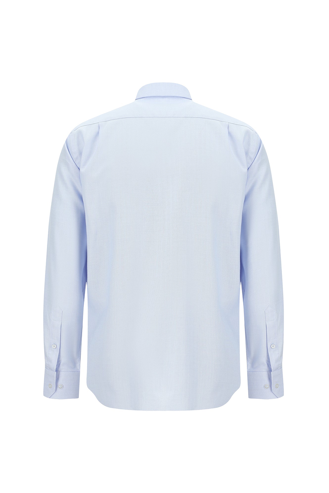 Açık Mavi Uzun Kol Klasik Desenli Pamuk Gömlek