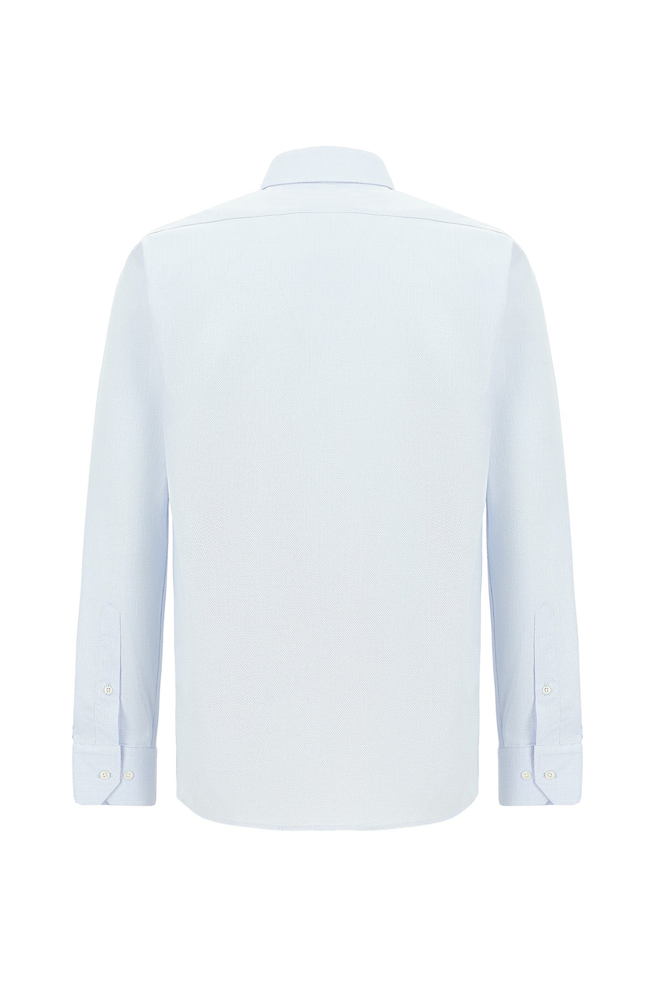 Açık Mavi Uzun Kol Regular Fit Desenli Pamuk Gömlek