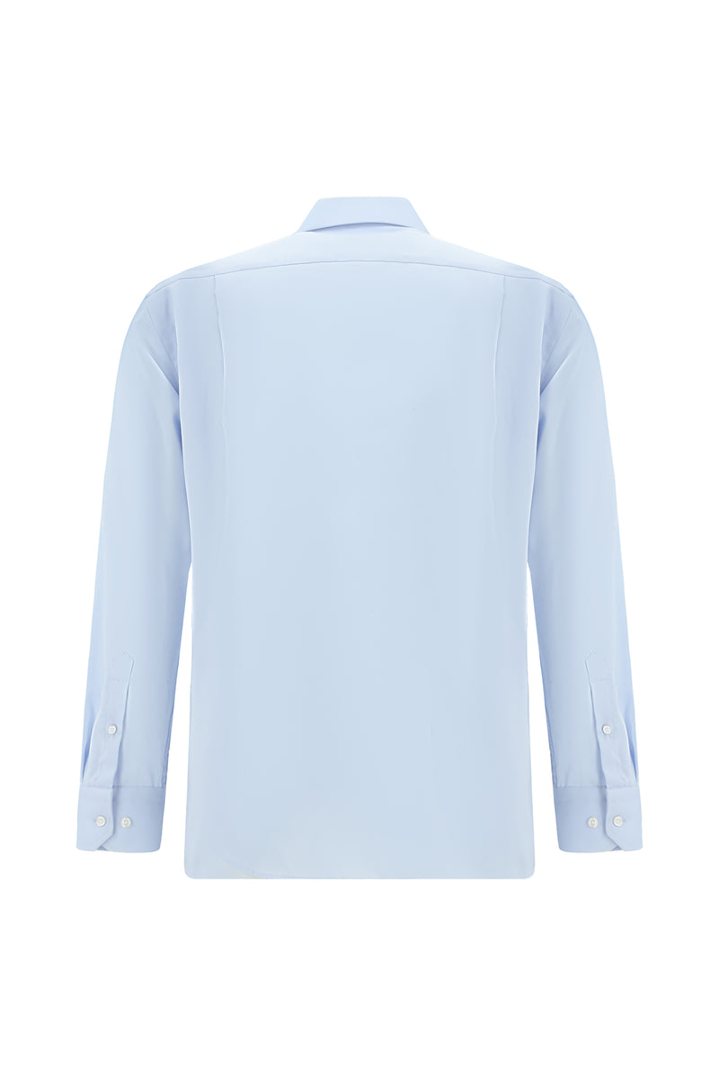 Uçuk Mavi Uzun Kol Non Iron Saten Klasik Pamuk Gömlek