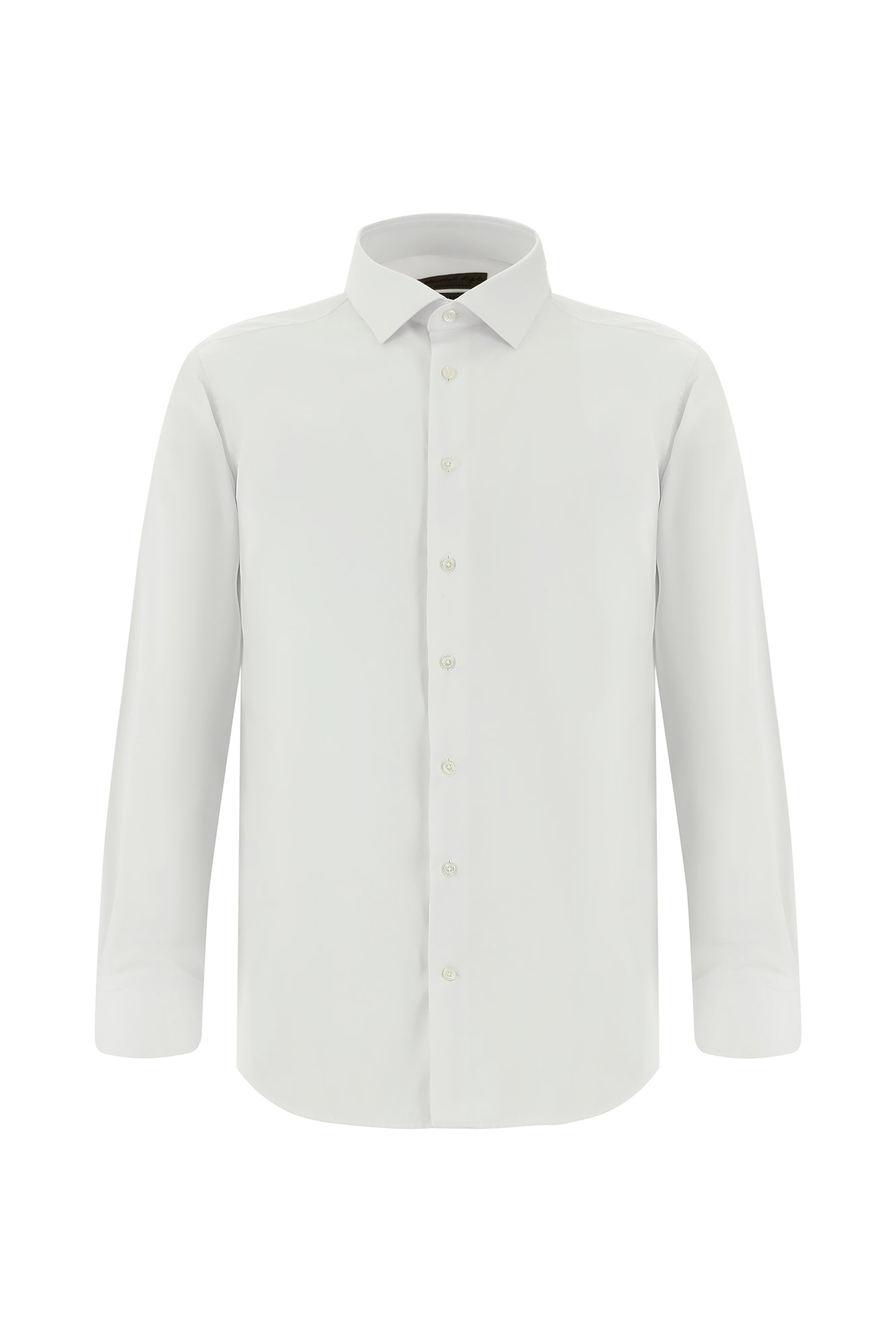 Beyaz Uzun Kol Non Iron Saten Klasik Pamuk Gömlek