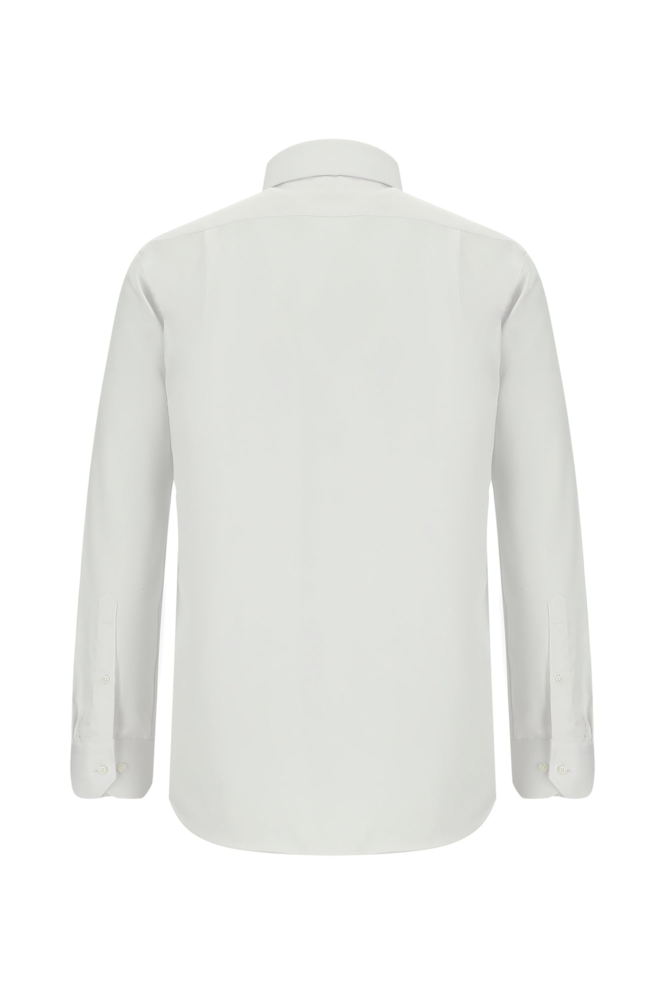 Beyaz Uzun Kol Non Iron Saten Klasik Pamuk Gömlek