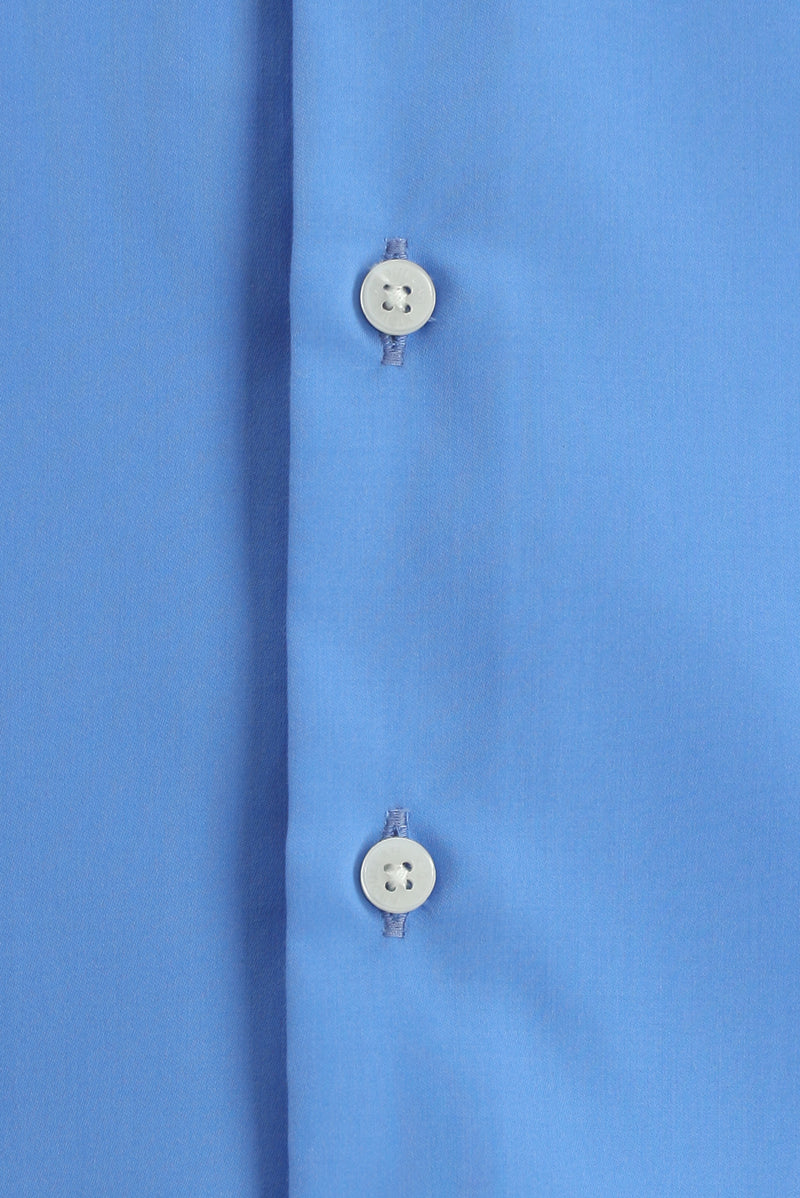 Koyu Mavi  Uzun Kol Slim Fit Dar Kesim Klasik Non Iron Saten Pamuk Gömlek