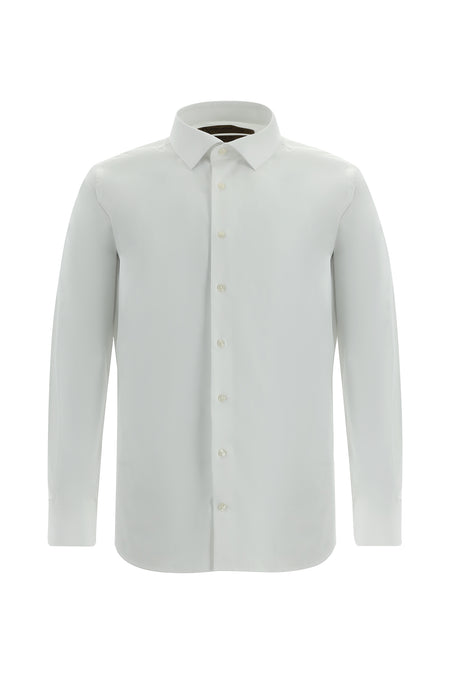 Beyaz Uzun Kol Slim Fit Dar Kesim Klasik Non Iron Saten Pamuk Gömlek