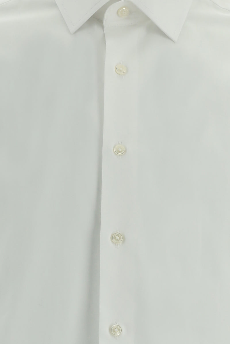 Beyaz Uzun Kol Slim Fit Dar Kesim Klasik Non Iron Saten Pamuk Gömlek