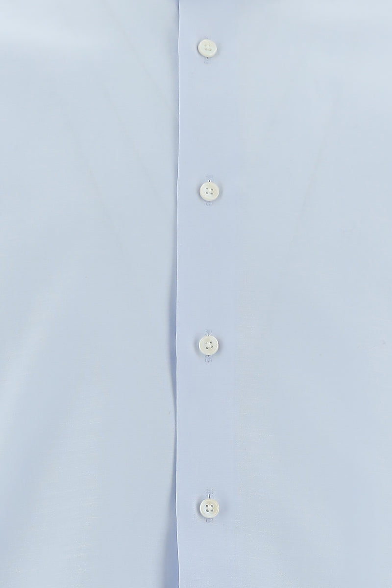 Açık Mavi Uzun Kol Slim Fit Dar Kesim Non Iron Oxford Pamuk Gömlek