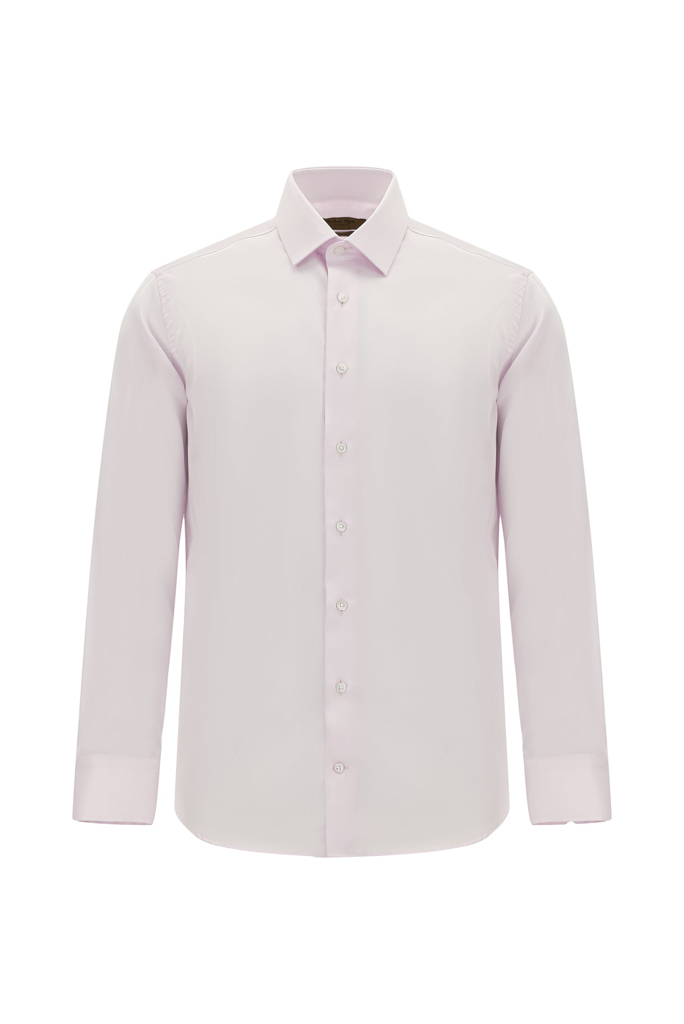 Toz Pembe Uzun Kol Slim Fit Dar Kesim Non Iron Klasik Saten Pamuk Gömlek