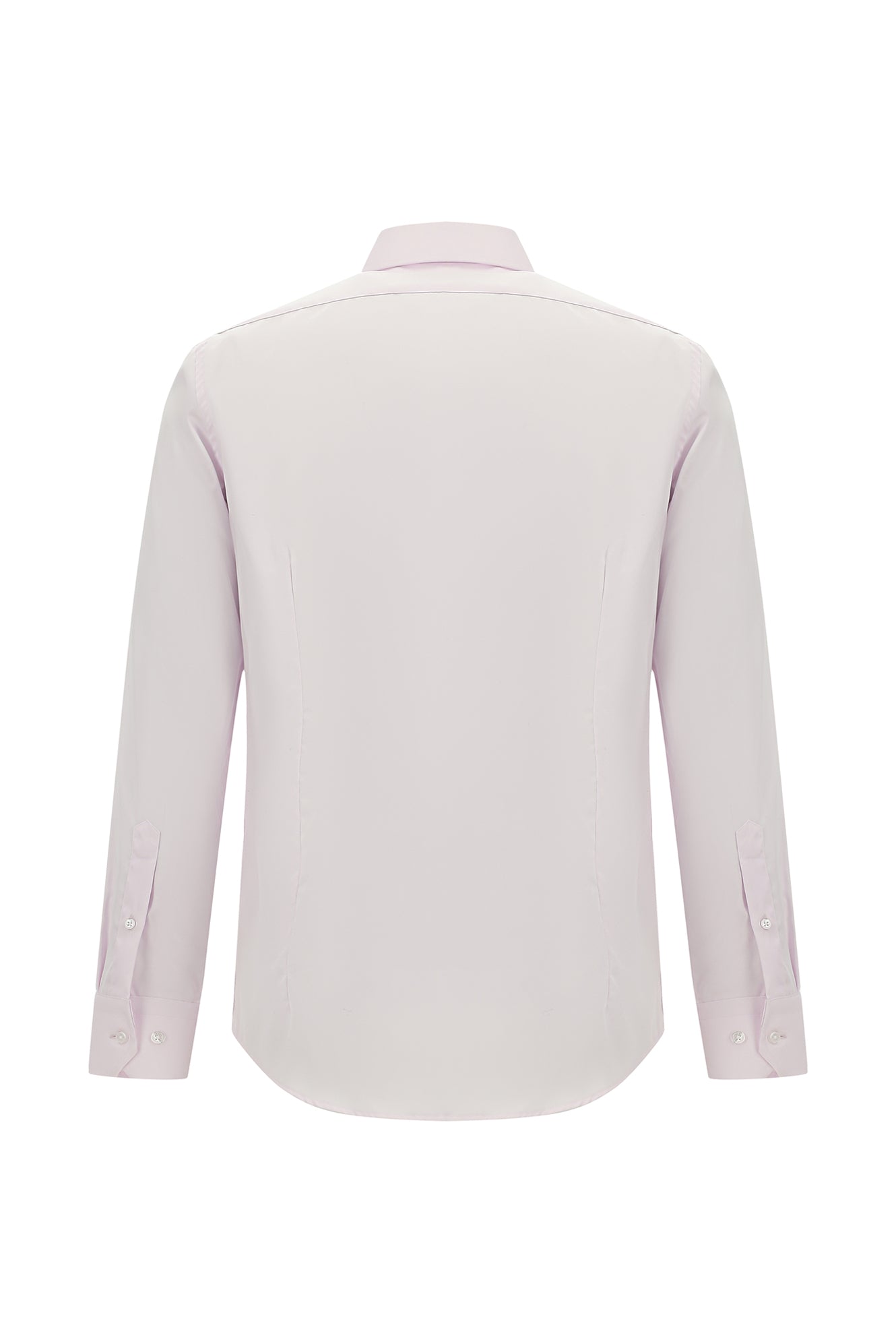Toz Pembe Uzun Kol Slim Fit Dar Kesim Non Iron Klasik Saten Pamuk Gömlek