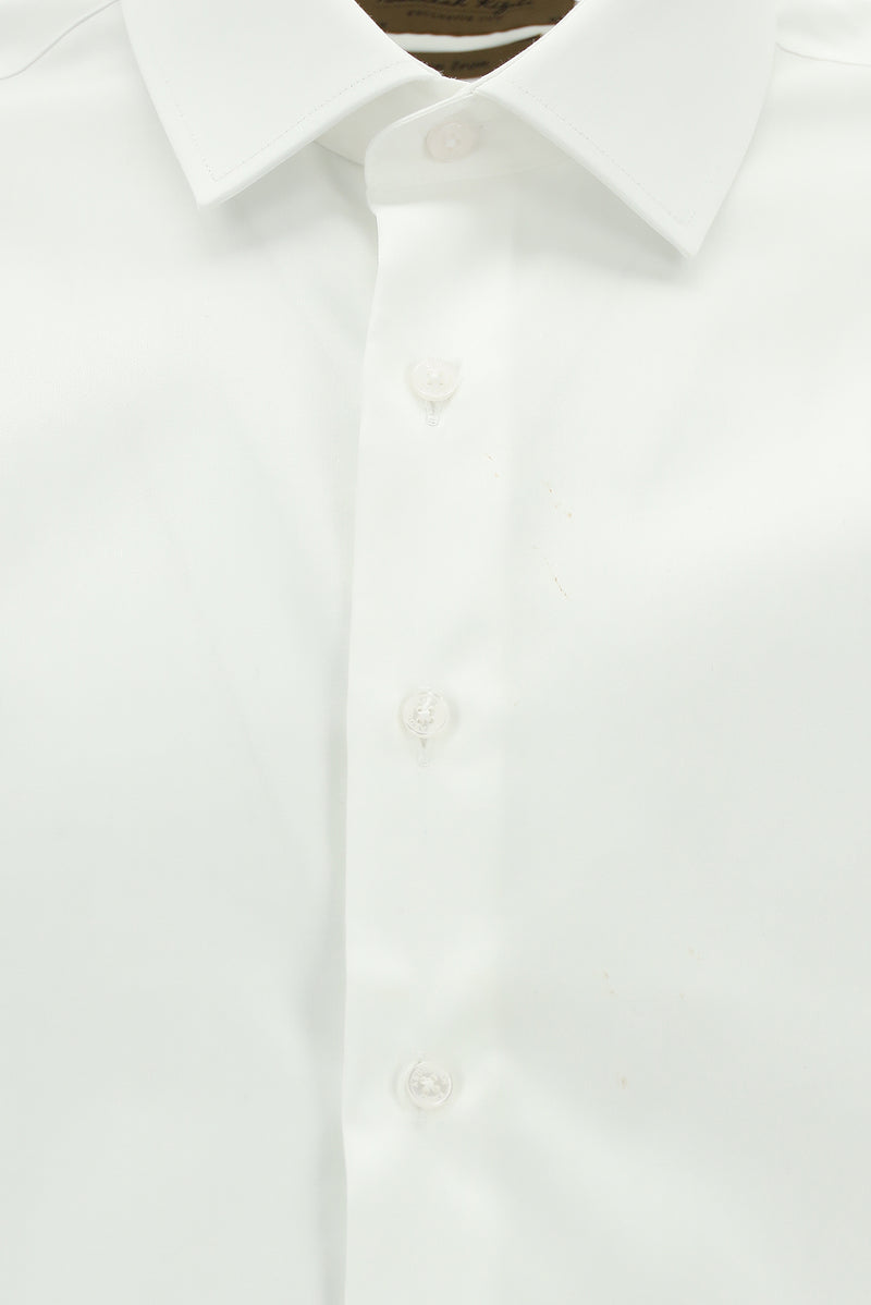 Beyaz Uzun Kol Slim Fit Dar Kesim Non Iron Klasik Pamuk Gömlek