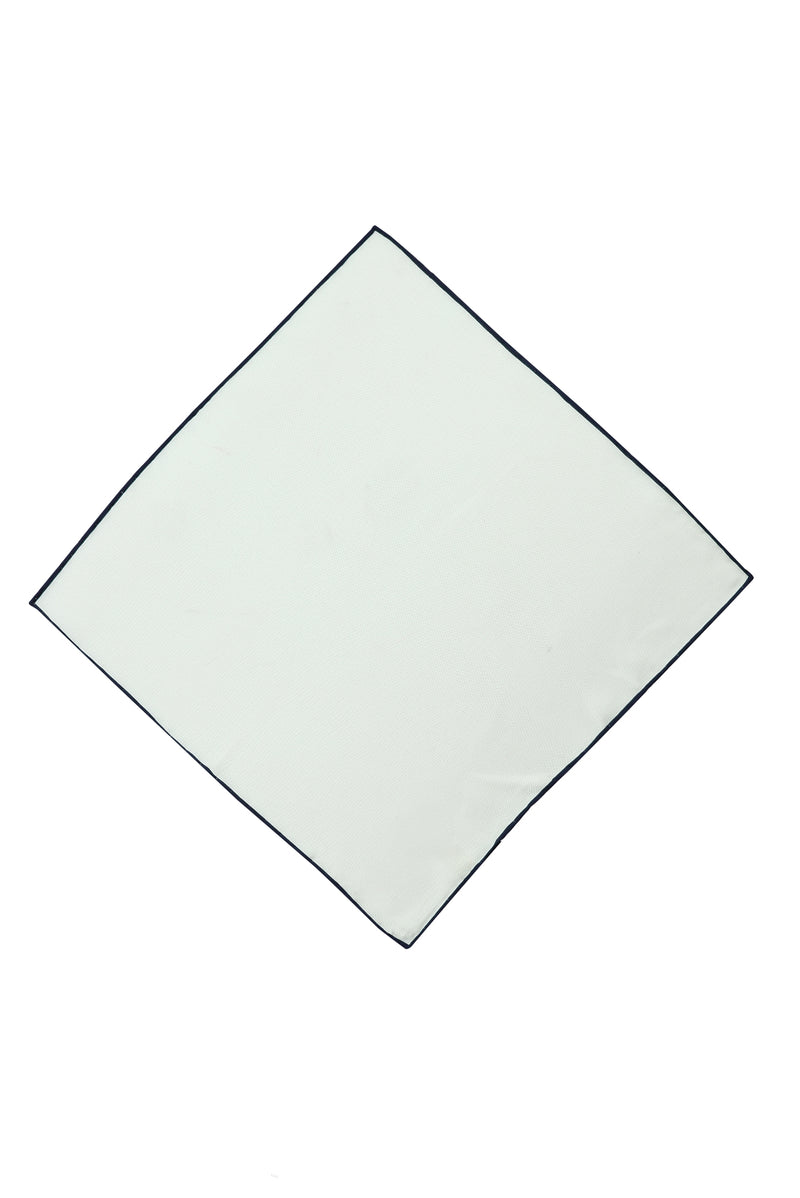 Beyaz-Lacivert Düz Mendil