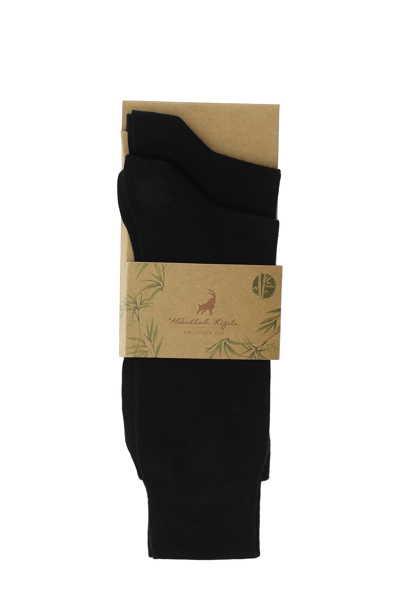Siyah 2'li Desenli Bambu Karışımlı Çorap Seti