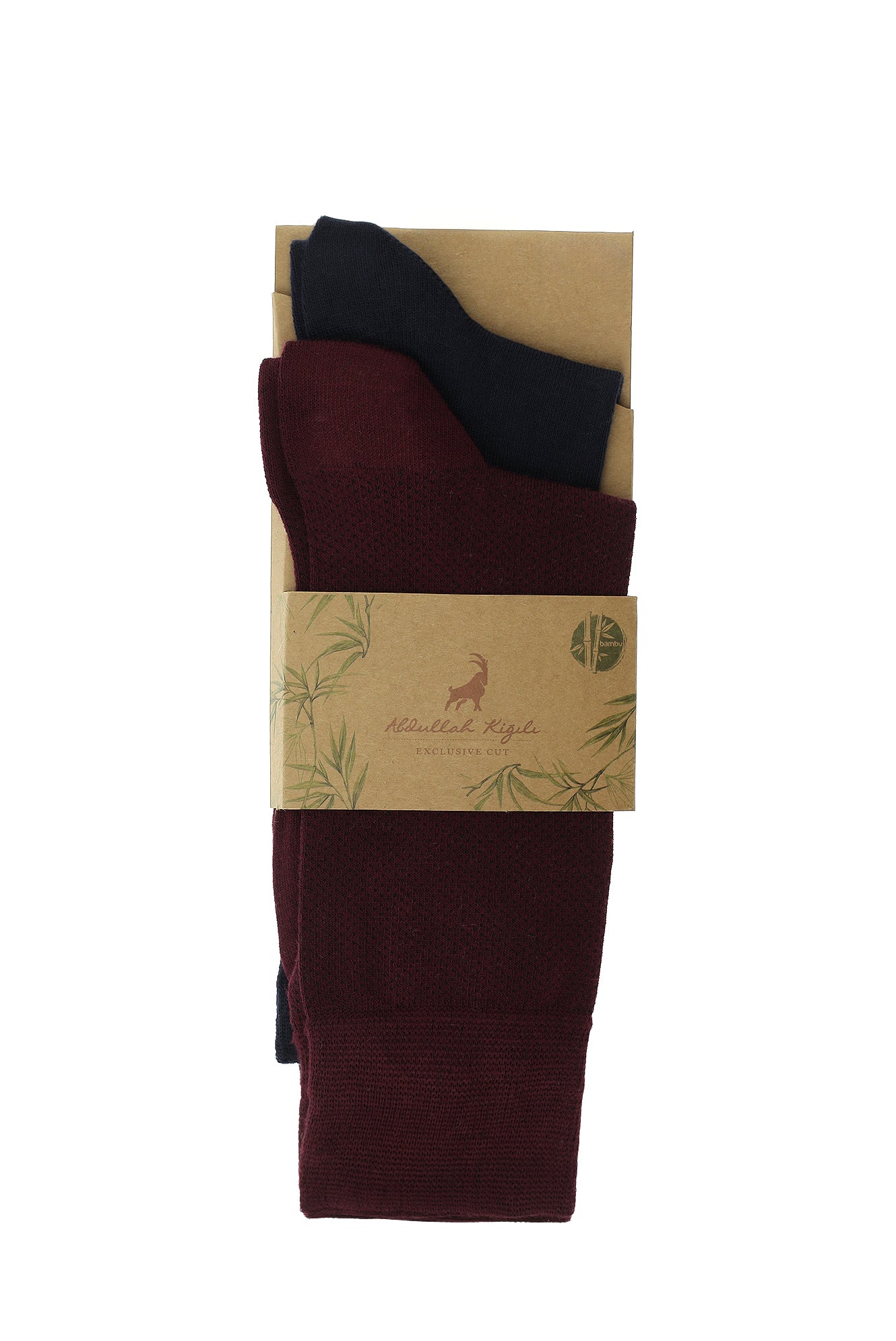 Lacivert 2'li Desenli Bambu Karışımlı Çorap Seti